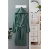 Kapüşonlu Unisex Banyo Bornozu &#37;100 Soft Pamuklu Yeşil