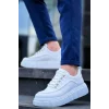 KB-X10 Kuback Beyaz Cilt  Beyaz Yüksek Taban Günlük Spor Ayakkabı