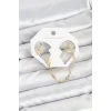 Kelebek Model Pirinç Gold Renk Zincir Bağlantılı Ear Cuff Küpe Seti