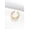 Kemer Tokası Tasarımlı Gold Renk Zirkon Taşlı Ayarlanabilir Yüzük