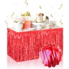 Kendinden Yapışkanlı Kırmızı Metalize Püsküllü Masa Eteği