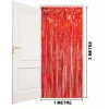 Kırmızı Metalize Parlak Saçaklı Perde