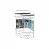 Lamalı   2 Katlı - Üçgen   Krom   Metal  Banyo Köşelik - Duşkabin Raf