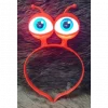 Led Işıklı & Pilli Uzaylı Göz Parti Tacı Kırmızı Renk