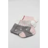 Luz&Pos 3lü Penye Kız Soket Çorap Bs10112 Gri
