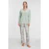 Luz&Pos Arias Closet Uzun Kol V Yaka Pijama Takımı