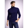 Luz&Pos Erkek Balıkcı Yaka Bağazlı Triko Kazak Pamuklu Kalın Fitilli Dokuma, Regular Fit Uzun Kollu Kışlık Model - Lacivert