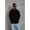 Luz&Pos Erkek Düz Kapüşonlu Sweat - Siyah