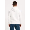 Luz&Pos Erkek Üç İplik Kapüşonlu Kanguru Cepli Sweatshirt Hoodie - Beyaz