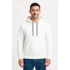 Luz&Pos Erkek Üç İplik Kapüşonlu Kanguru Cepli Sweatshirt Hoodie - Beyaz