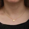 Luz&Pos Gümüş Gold Minimal Kar Tanesi Kadın Kolye