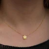 Luz&Pos Gümüş Gold Minimal Kar Tanesi Kadın Kolye