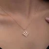 Luz&Pos Gümüş Rose Dörtgen Zirkon Taşlı Kadın Kolye