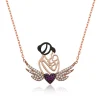 Luz&Pos Gümüş Rose Kalpli Anne Ve Çocuk Kolye