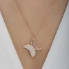 Luz&Pos Gümüş Rose Kelebek Kadın Kolye