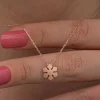 Luz&Pos Gümüş Rose Minimal Kar Tanesi Kadın Kolye