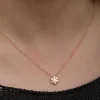 Luz&Pos Gümüş Rose Minimal Kar Tanesi Kadın Kolye