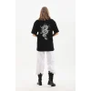 Luz&Pos Unisex Baskılı Oversize T-shirt - Siyah