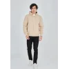 Luz&Pos Unisex Tam Fermuarlı Kapşonlu  Sweatshirt - Bej