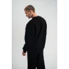 Luz&Pos Uzun Kol Bisiklet Yaka Basic Sweatshirt - Siyah