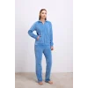 Luz&Pos Uzun Kollu Fermuarlı Kadife Sweatshirt Ve Pantolon Pijama Takımı