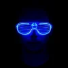 Mavi Led Işıklı Parti Gözlüğü - Neon Glow Şerit Gözlük 3 Modlu