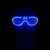 Mavi Led Işıklı Parti Gözlüğü - Neon Glow Şerit Gözlük 3 Modlu