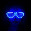 Mavi Led Işıklı Parti Gözlüğü - Şerit Gözlük 3 Modlu