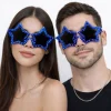Mavi Renk Disko Yıldızı Parti Gözlüğü 16X7 cm