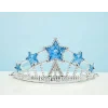 Mavi Yıldız Taşlı Plastik Kraliçe Prenses Elsa Tacı Çocuk Boy