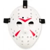 Beyaz Renk Kırmızı Çizgili Tam Yüz Hokey Jason Maskesi Hannibal Maskesi