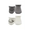 NessiWorld 2Li Sneakers Smile Penye Çorap BS20106 Gri Ekru