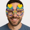 Cupcake Temalı Doğum Günü Renkli Karton Happy Birthday Gözlüğü 6 Adet