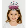 Gümüş Renk Taç Üzeri Pembe Birthday Prenses Yazılı Çocuk Parti Tacı 11X12cm