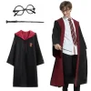 Pttr Gryffindor Kapişonlu Çocuk Kostüm + Asa + Gözlük Seti 5-6 Yaş