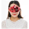 Kırmızı Renk Kostüm Partisi Extra Parlak Balo Maskesi 15x10 cm NessiWorld