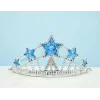 Yıldız Şekilli Elsa Prenses Kraliçe Tacı Mavi Renk Çocuk Boy 5x17 cm