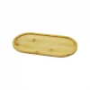 Oval Ahşap Bambu Yağdanlık Altlık 12x23cm