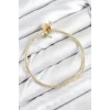 Pirinç Charm Zirkon Taşlı Taç Model Gold Renk Kadın Bileklik