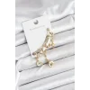 Pirinç Gold Renk Ay Model Kadın Set Küpe