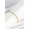 Pirinç Gold Renk Balık Sırtı Model Zirkon Taşlı Kadın Bileklik
