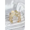 Pirinç Gold Renk Levha Yelpaze Model Kadın Bileklik