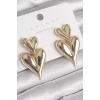 Pirinç Gold Renk Sallantı Kalp Model Kadın Küpe