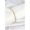 Pirinç Gold Renk Vıp Seri Zincir Model Zirkon Taşlı Kadın Bileklik