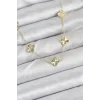 Pirinç Gold Renk Yonca Kadın Kolye