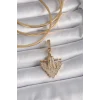 Pirinç Gold Renk Zirkon Taşlı Çapa Model Ajda Charm