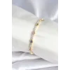Pirinç Gold Renk Zirkon Taşlı Kadın Bileklik