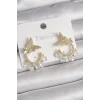 Pirinç Gold Renk Zirkon Taşlı Sallantı Detay Kelebek Model Kadın Küpe