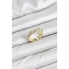 Pirinç Gold Renk Zirkon Taşlı Vintage Kadın Yüzük