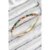 Pirinç Renkli Zirkon Taşlı Kalp Model Gold Renk Kadın Kelepçe